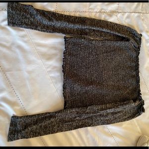 off the shoulder crop long sleeve